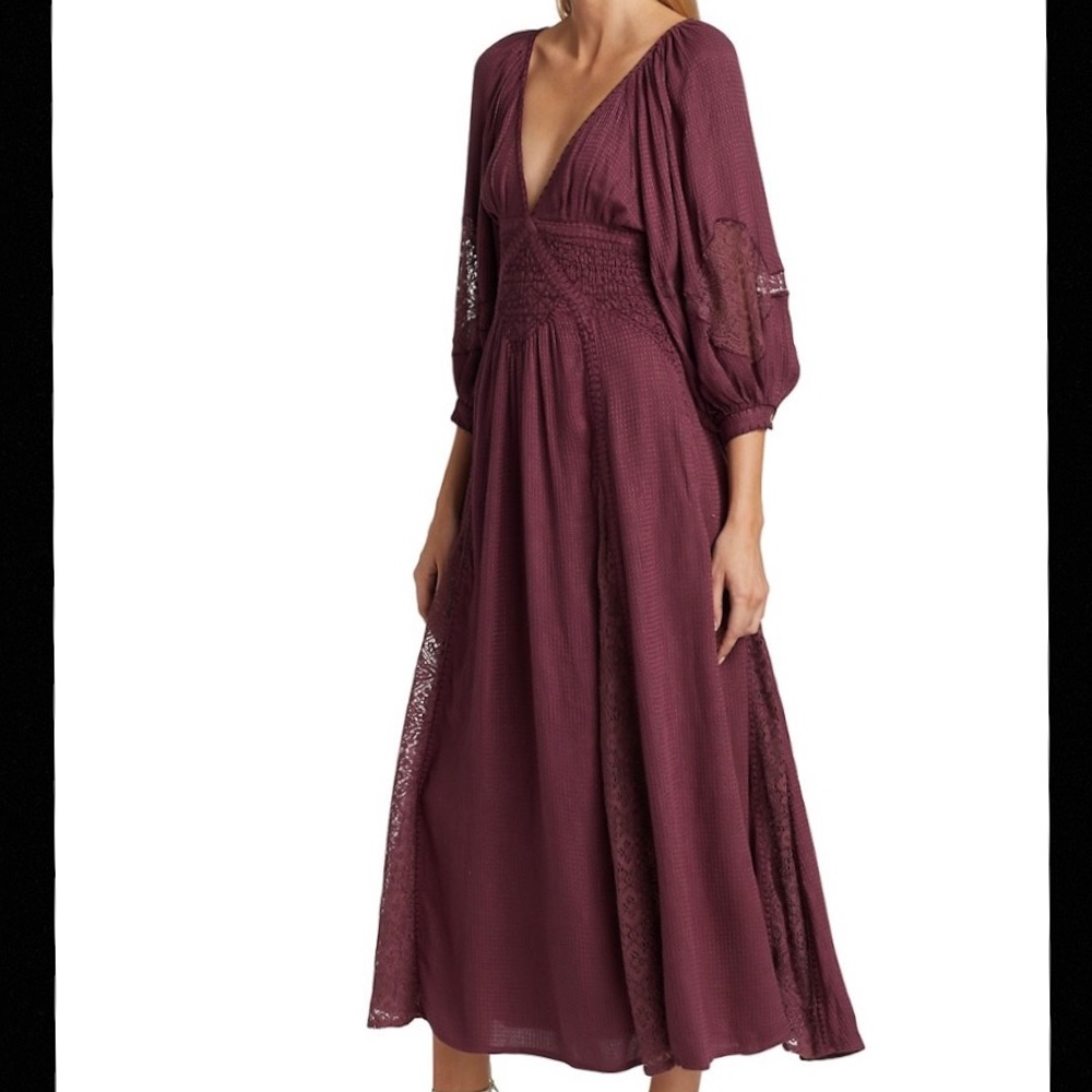 *BNWT* free people southwest maxi dress in plum, size XS